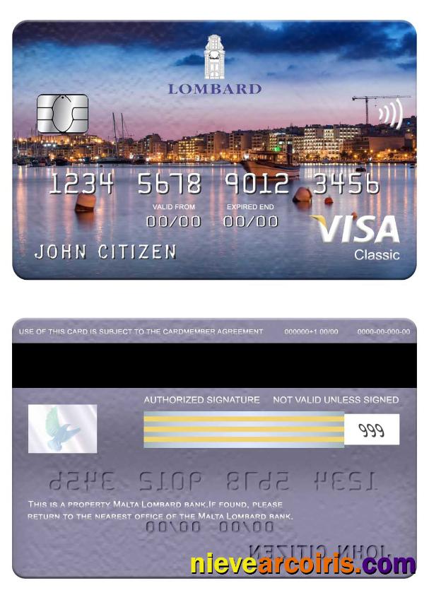 Malta Lombard Bank visa classic card